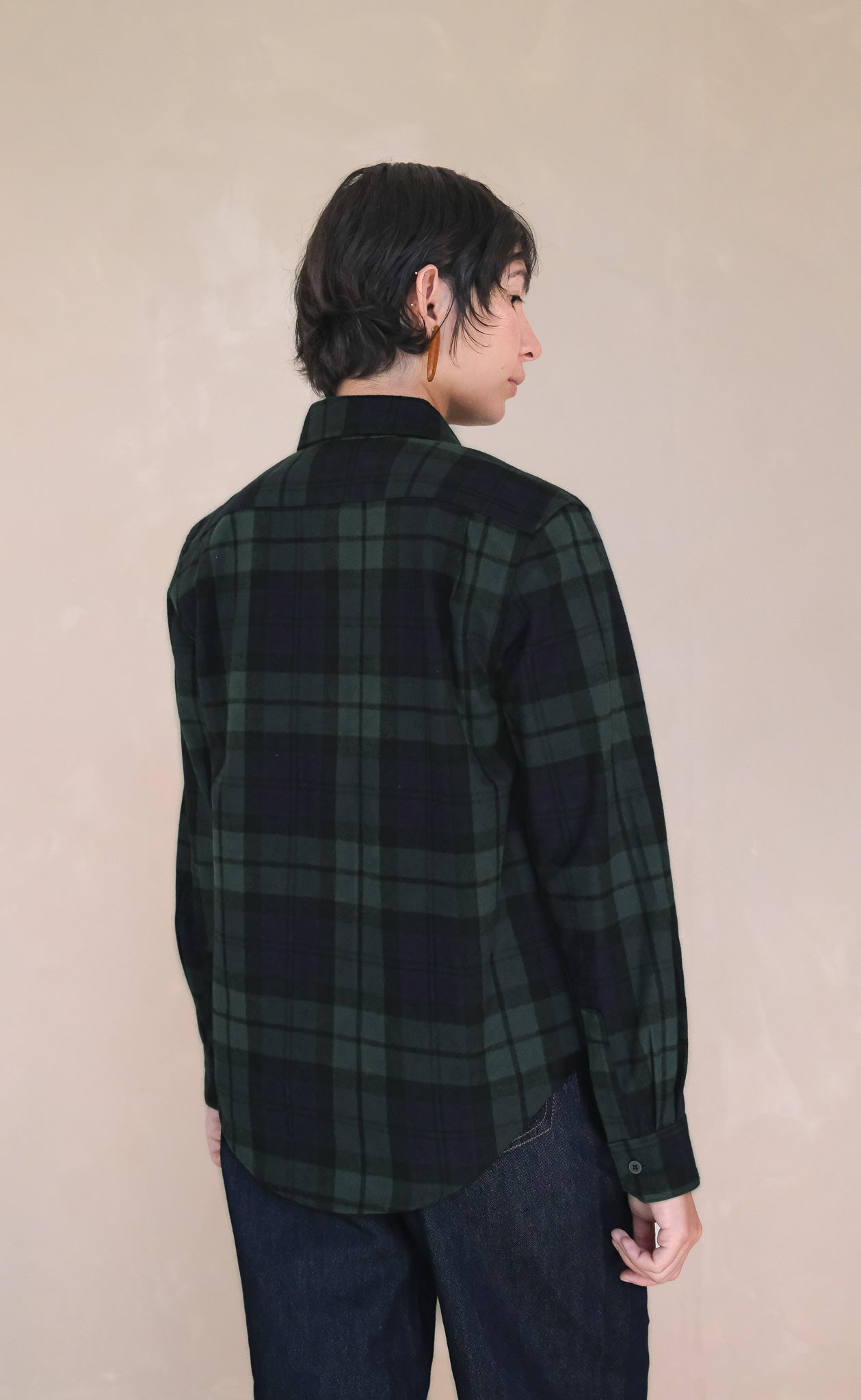 The Voyager - Proper Fit - Blue & Green Plaid Heavy Flannel