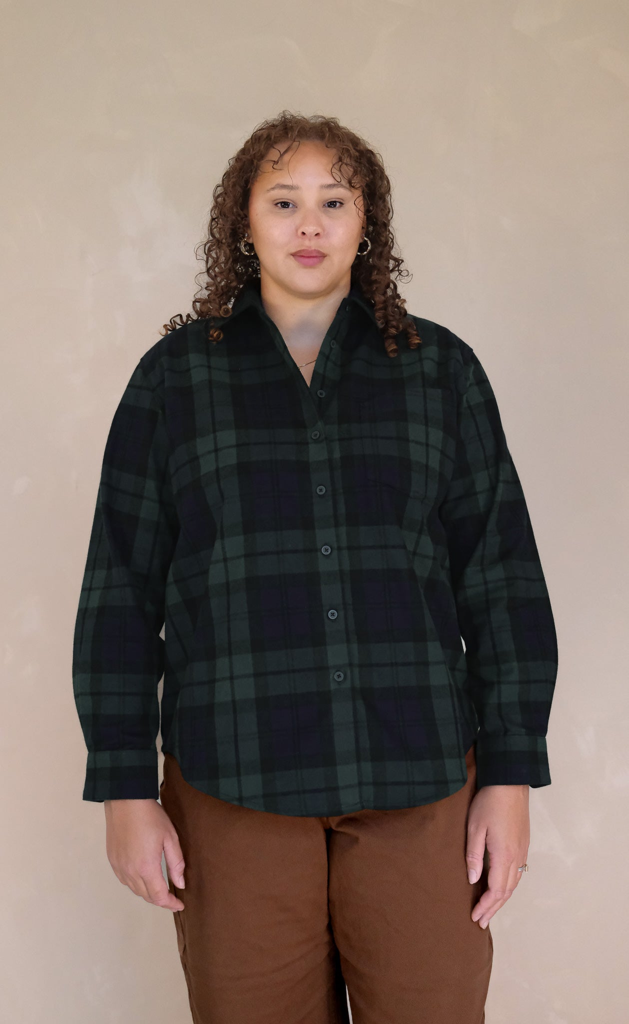 The Voyager - Proper Fit - Blue & Green Plaid Heavy Flannel