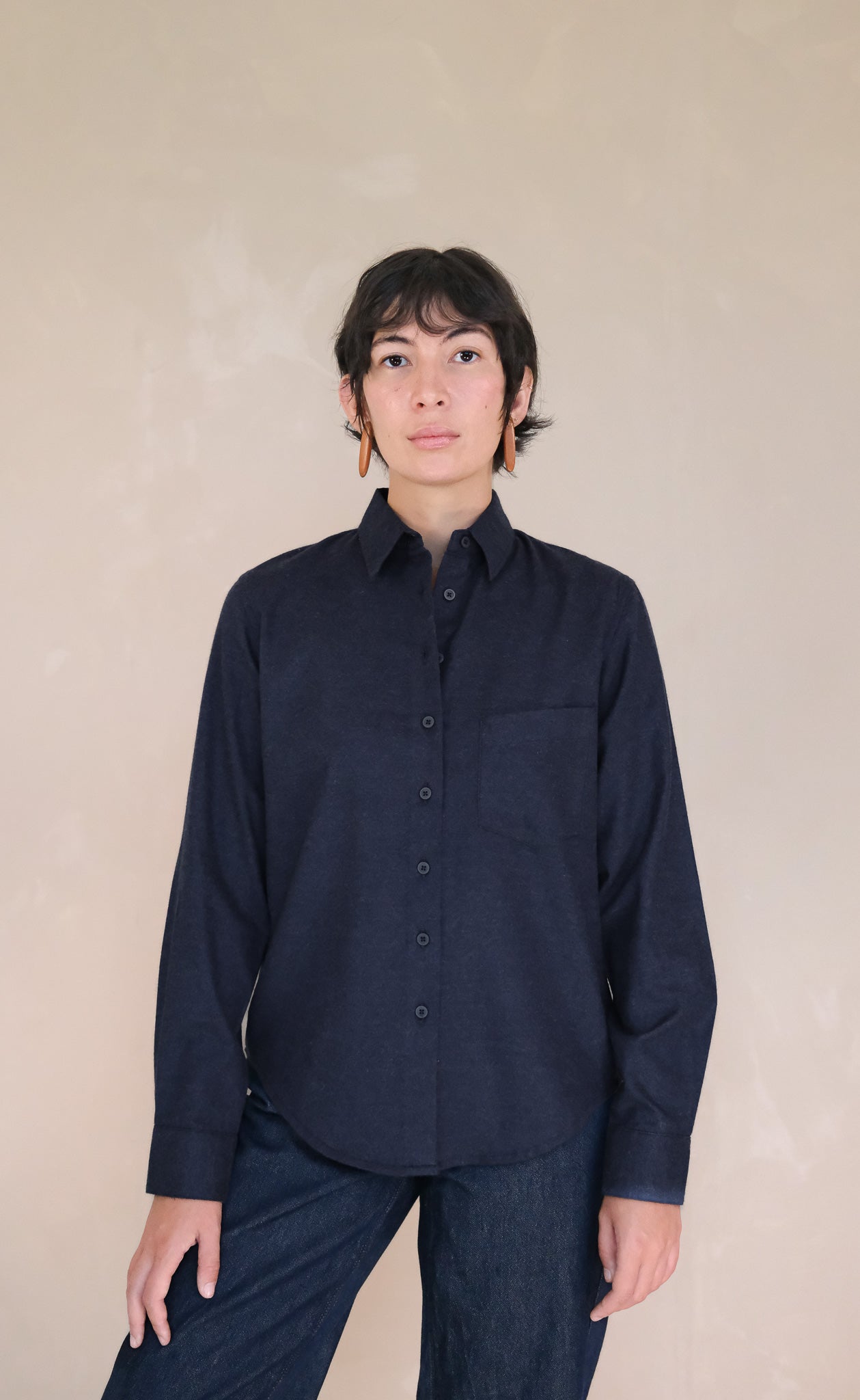 The Historian - Made In Canada - Proper Fit - Deep Navy - Wool Blend Flannel