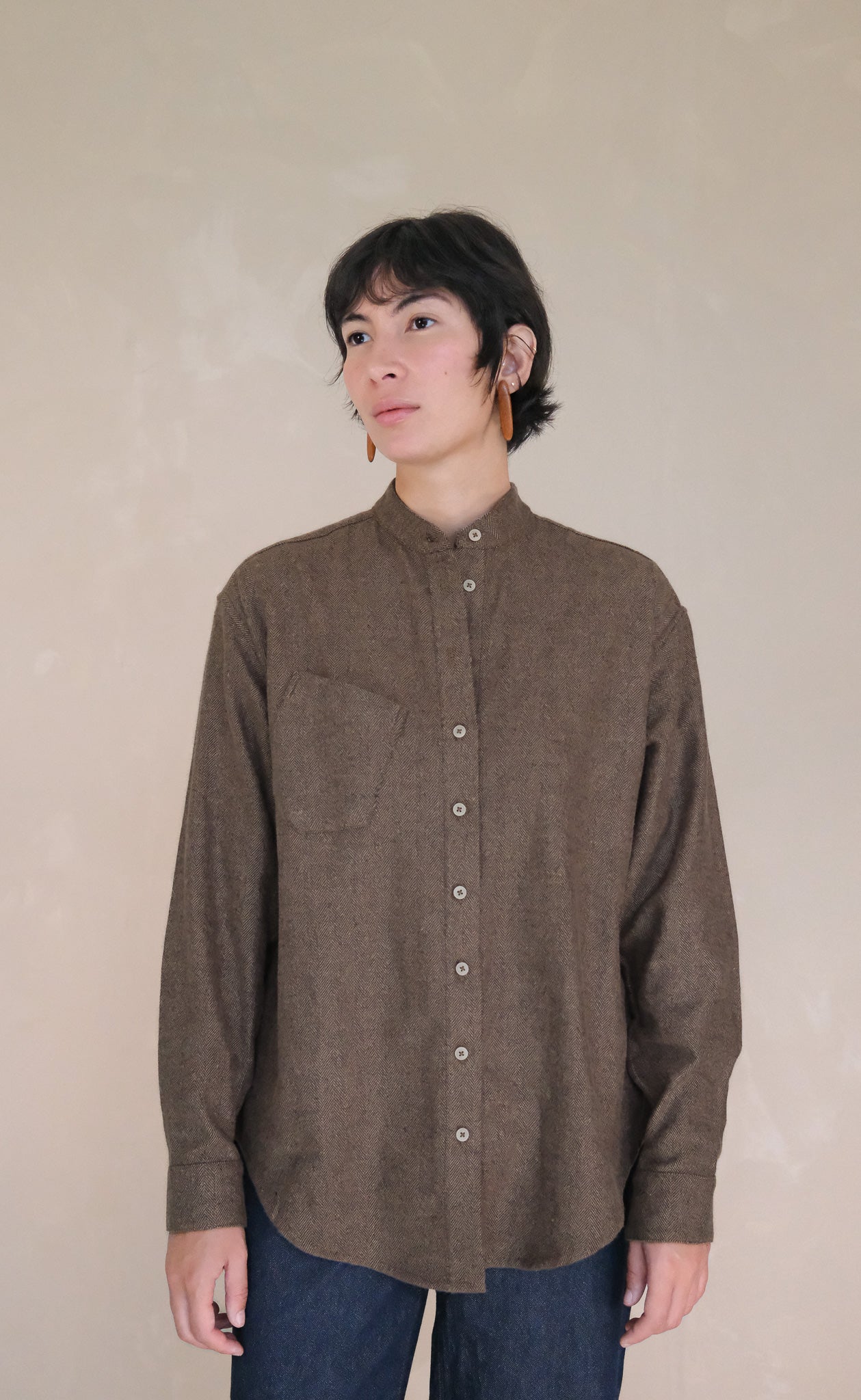 The Herdsman - Made In Canada - Wayward Fit Tunic - Brown Twill Flannel