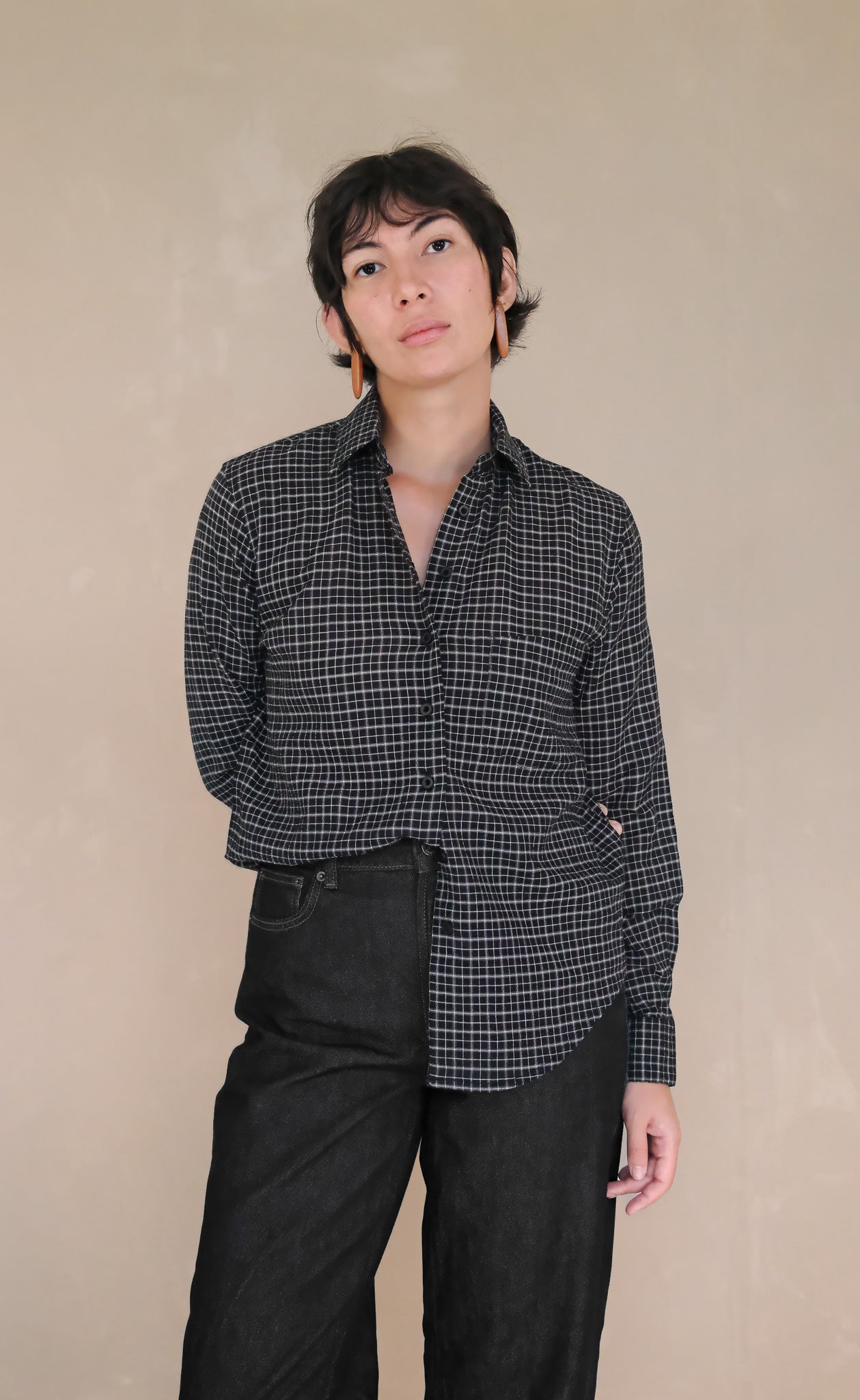 The Whisperer - Proper Fit - Black Plaid Seersucker
