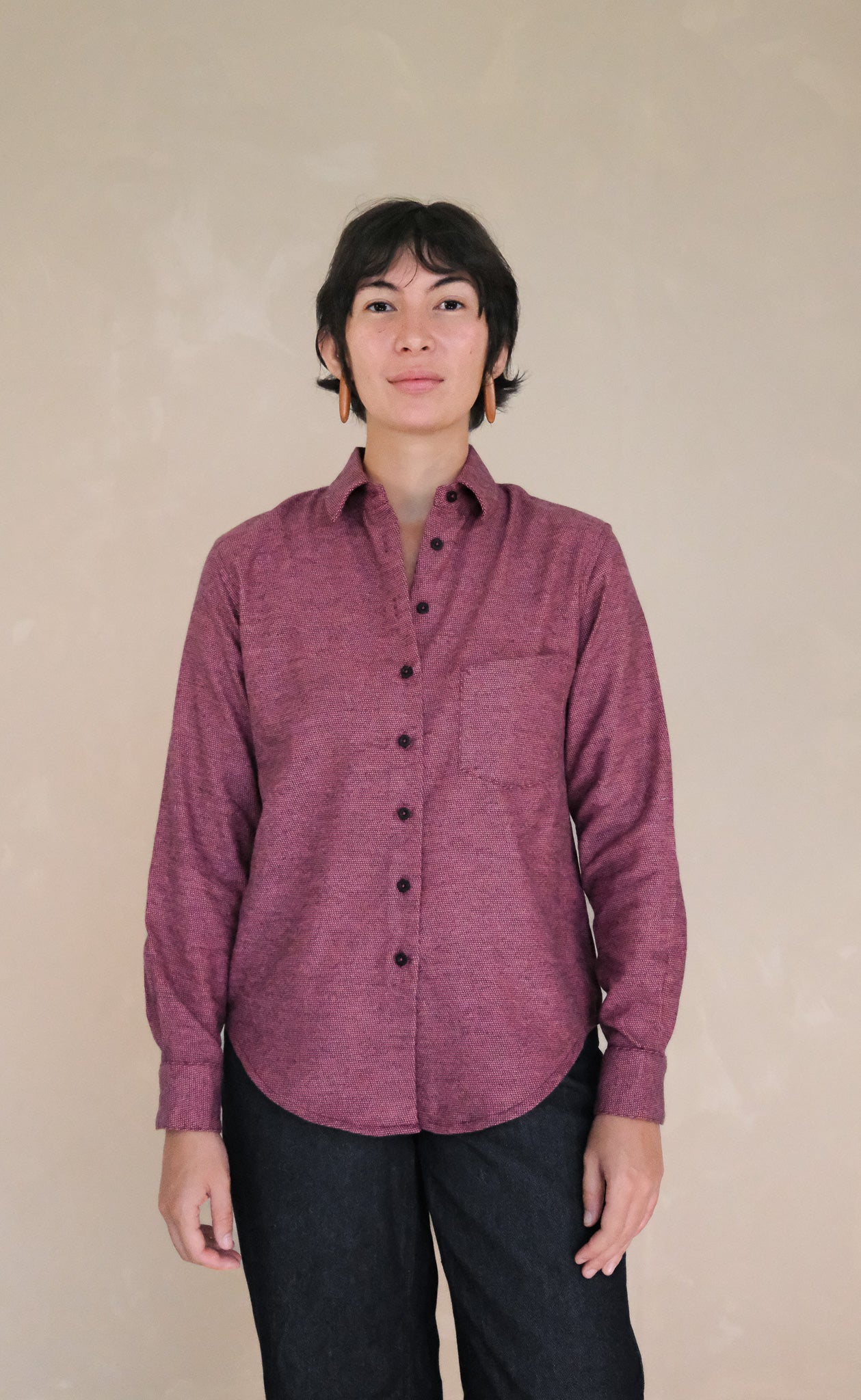 The Observer - Proper Fit - Mulberry Melange Flannel