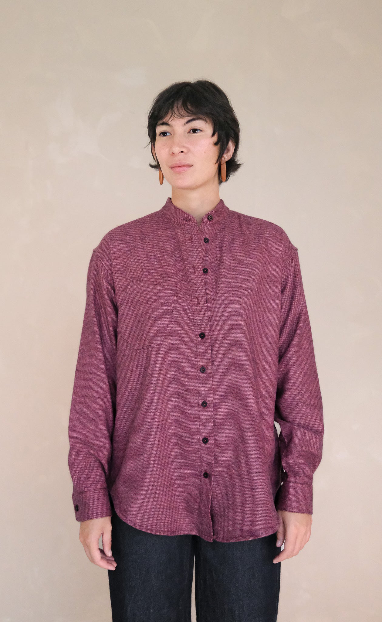 The Observer - Wayward Fit Tunic - Mulberry Melange Flannel