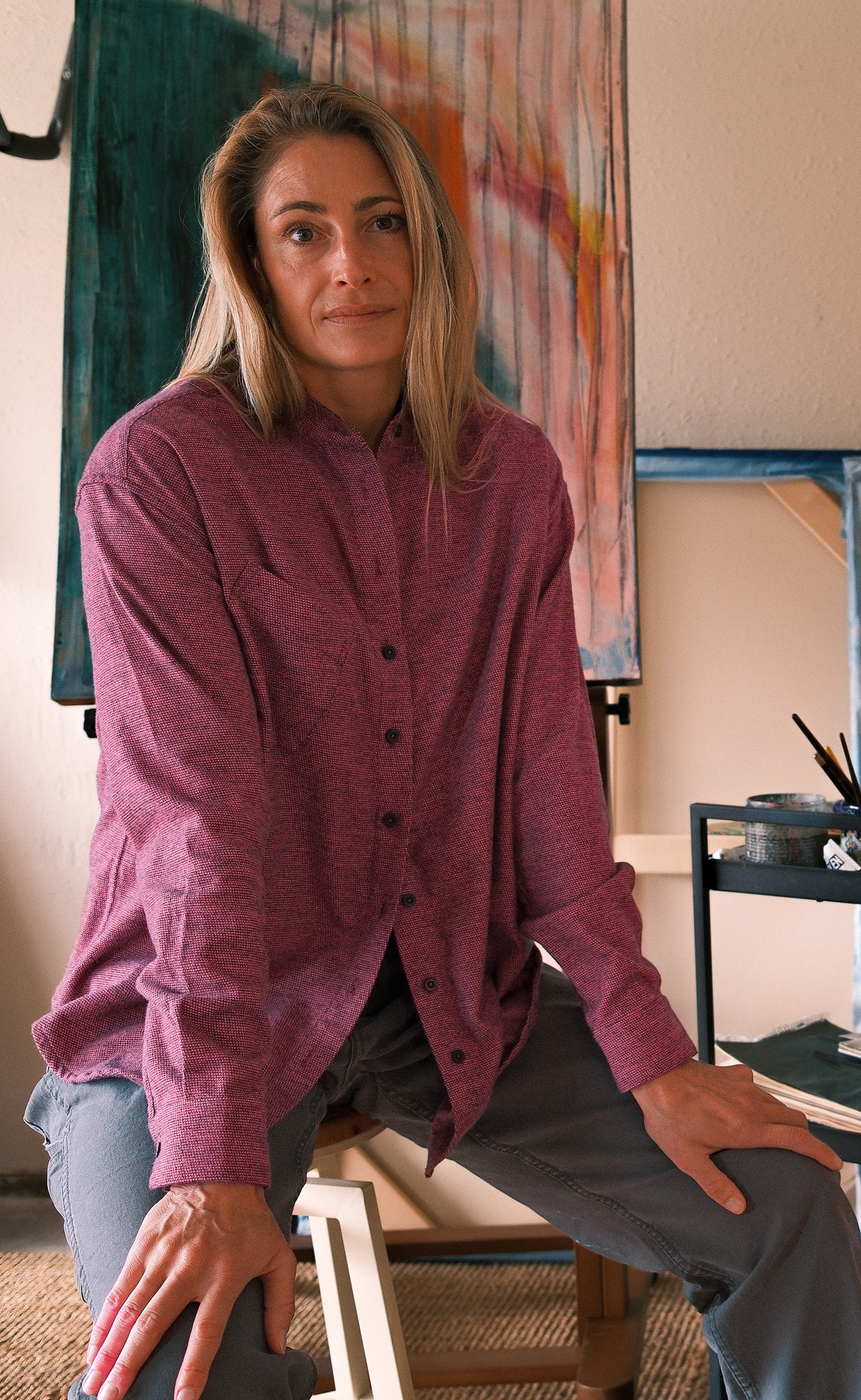 The Observer - Wayward Fit Tunic - Mulberry Melange Flannel