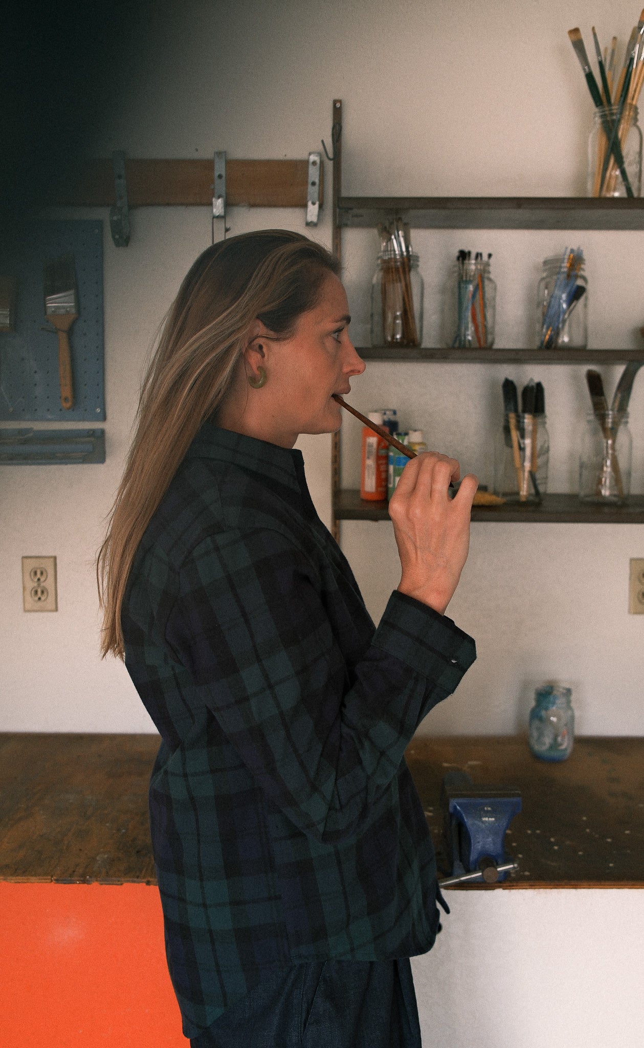 The Voyager - Proper Fit - Blue & Green Plaid Heavy Flannel