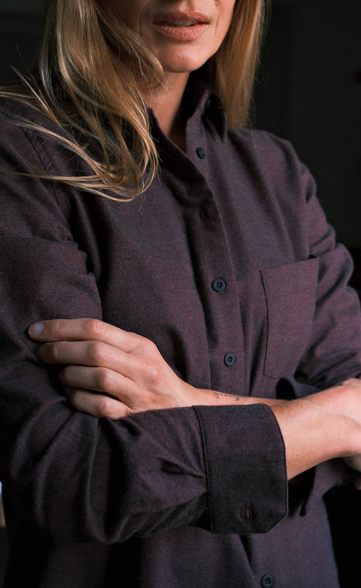 The Historian - Made In Canada - Proper Fit - Deep Plum Cashmere Blend Flannel