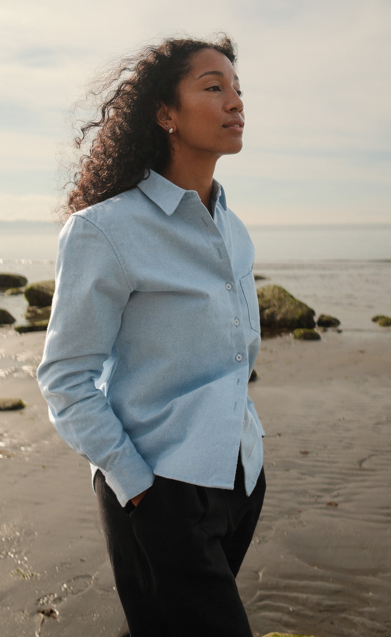 The Voyager - Made In Canada - Proper Fit - Cloud Blue Flannel