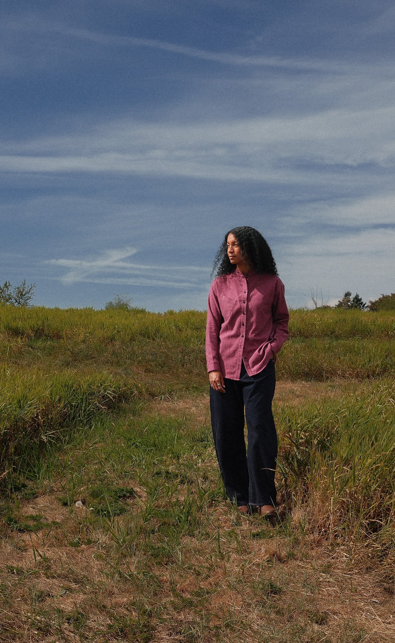 The Observer - Wayward Fit Tunic - Mulberry Melange Flannel