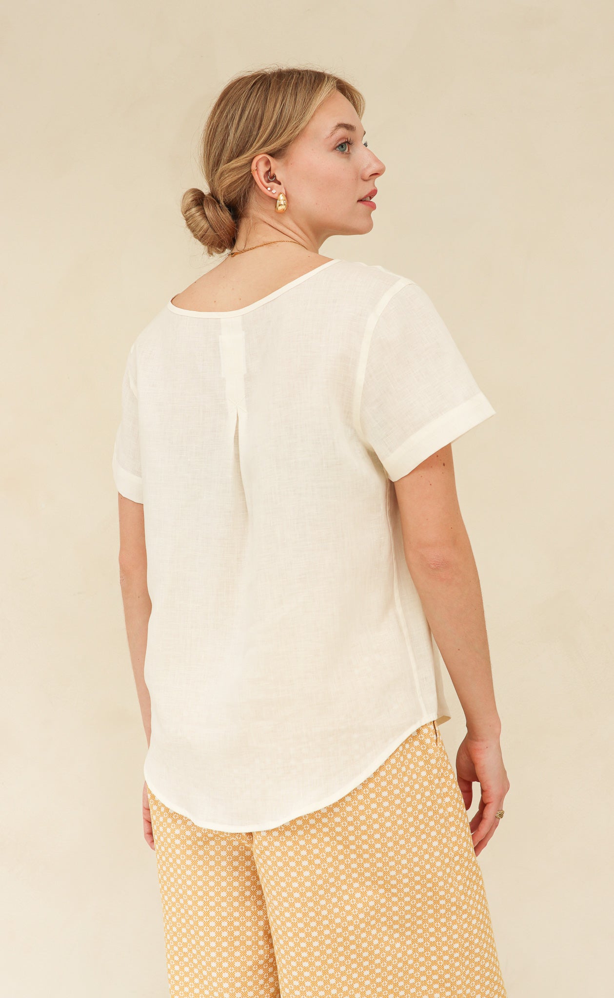 The Friend - Woven Tee - Cream 100% Linen