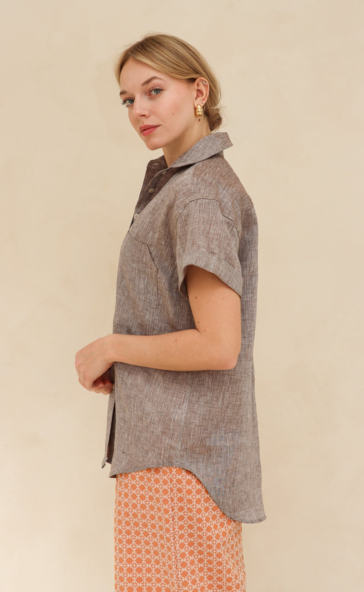 The Friend - Wayward Fit - Oak Brown 100% Linen