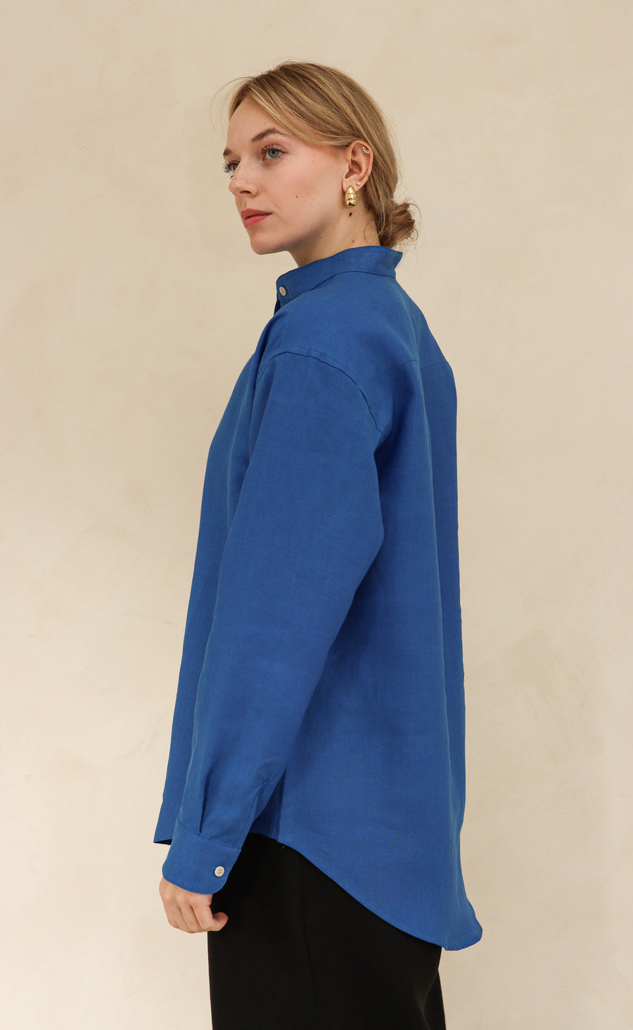 The Friend - Wayward Fit Tunic - Cobalt Blue 100% Linen