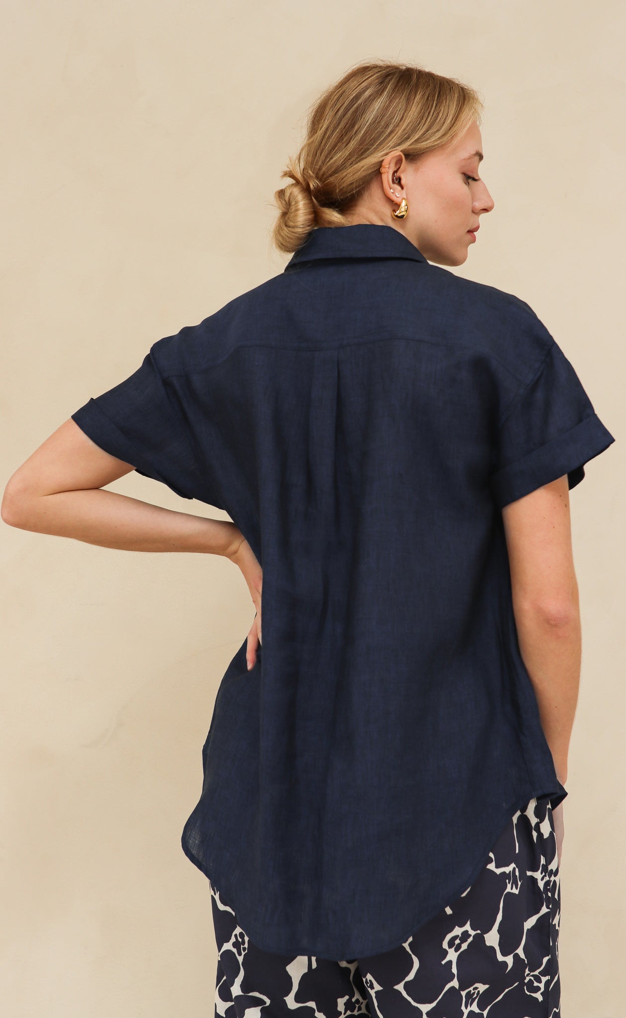 The Friend - Wayward Fit - Deep Navy 100% Linen