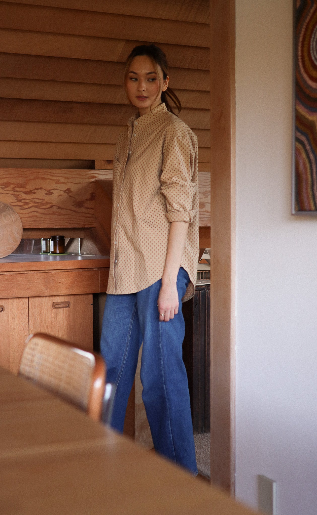 The Lover - Wayward Fit Tunic - Truffle + Beige Jacquard