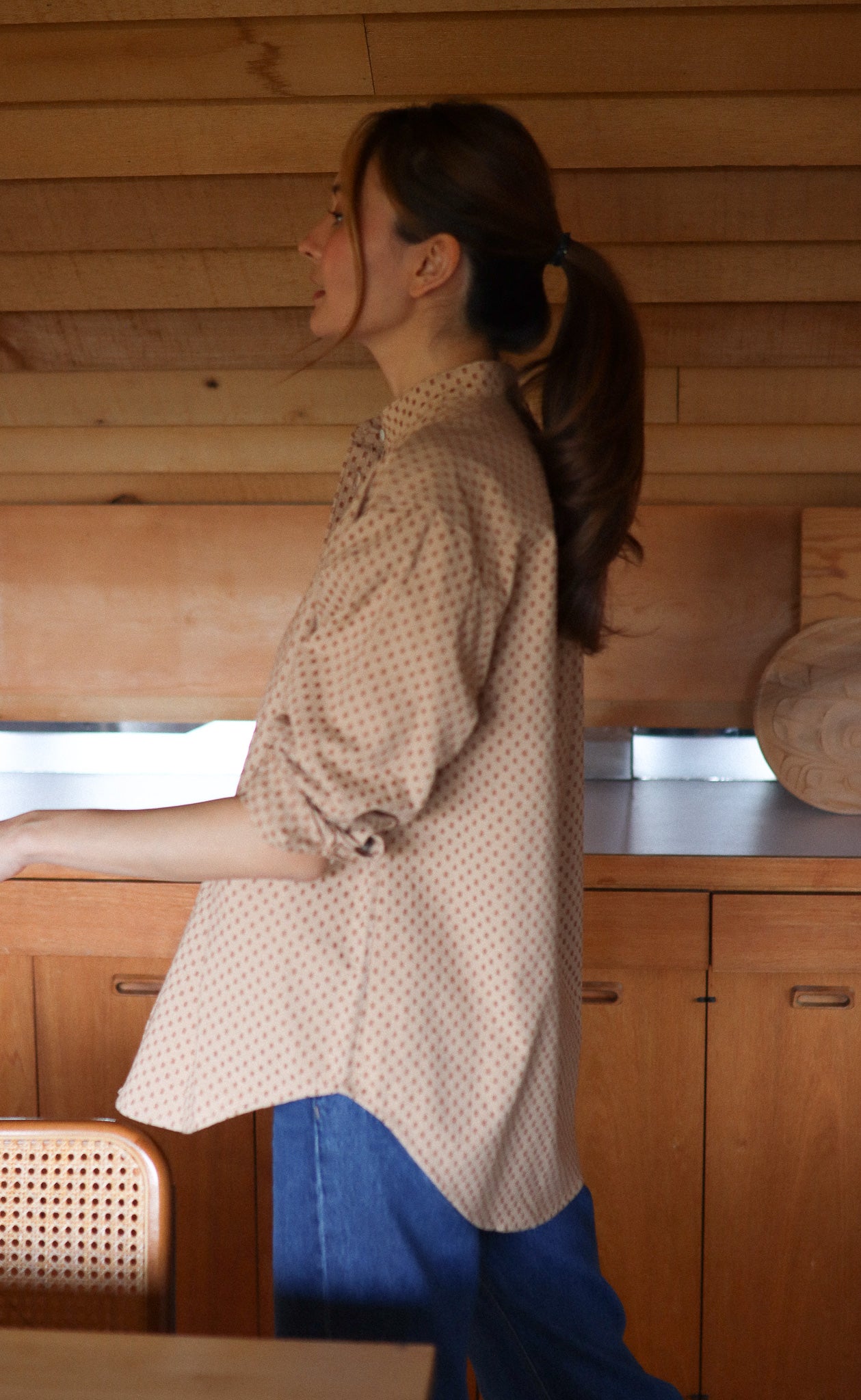 The Lover - Wayward Fit Tunic - Truffle + Beige Jacquard