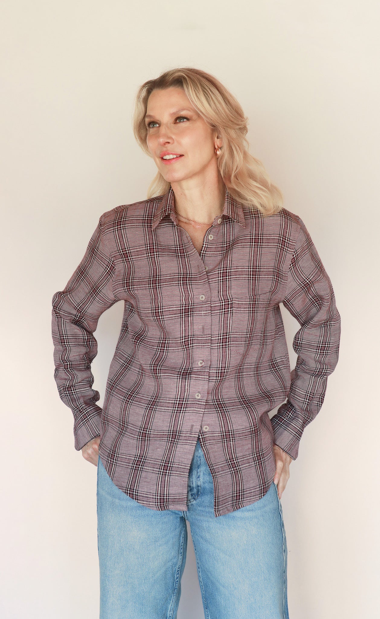 The Sommelière - Proper Fit - Burgundy + Black Plaid