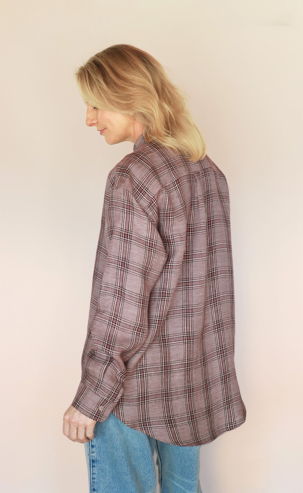 The Sommelière - Wayward Fit Tunic - Burgundy + Black Plaid