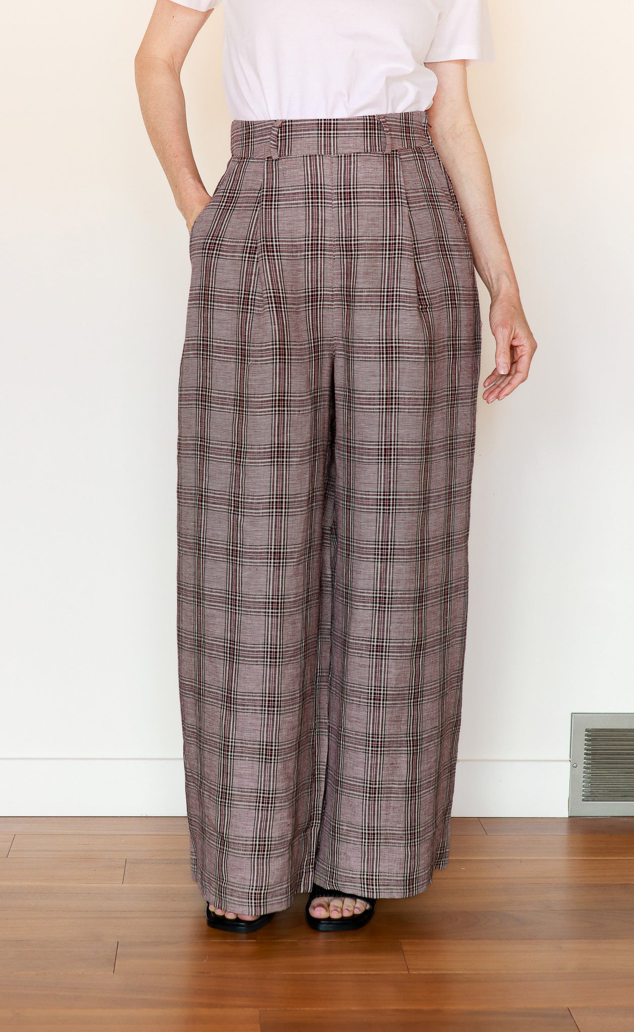The Maximalist - Long Pants - Burgundy + Black Plaid