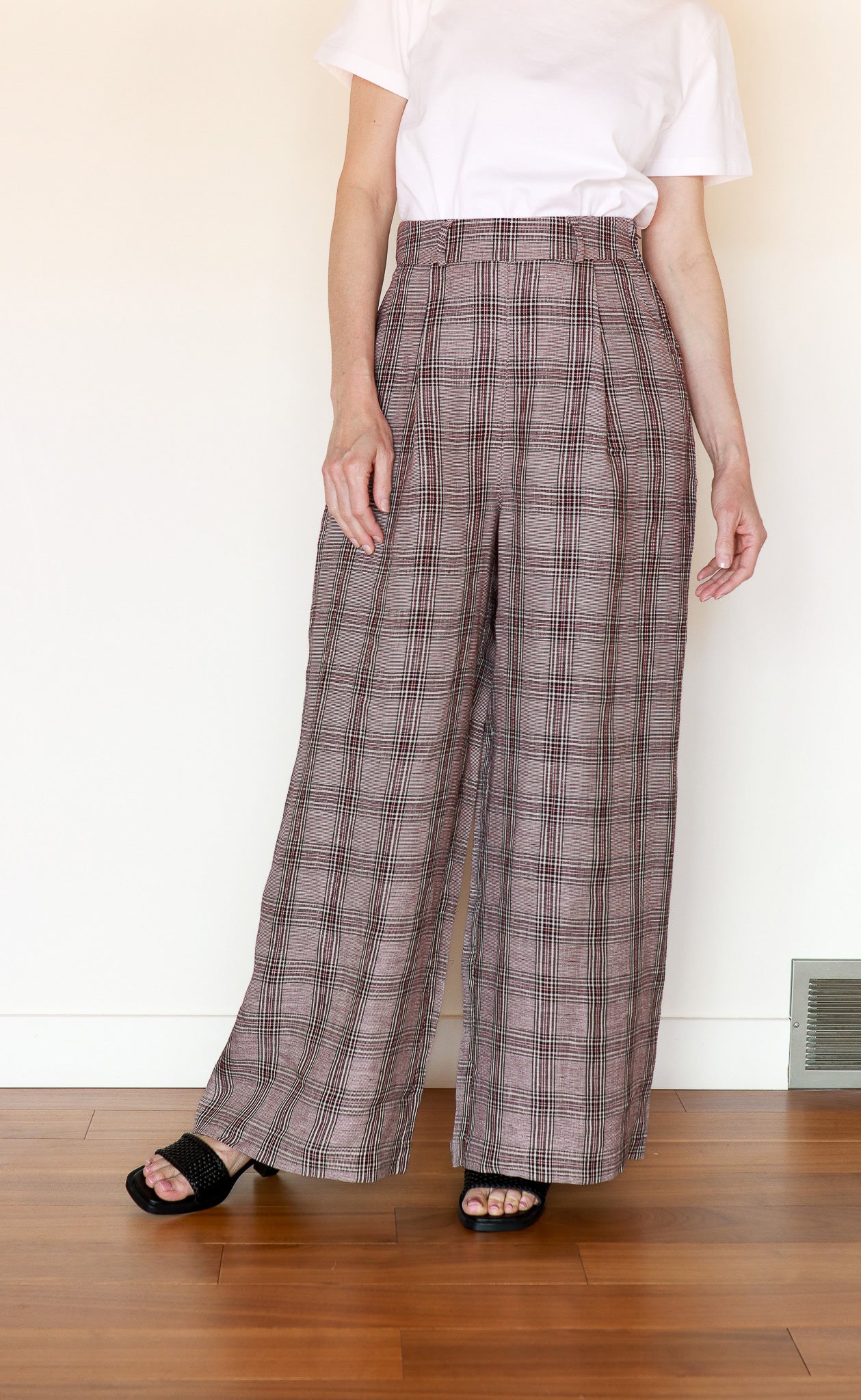 The Maximalist - Long Pants - Burgundy + Black Plaid