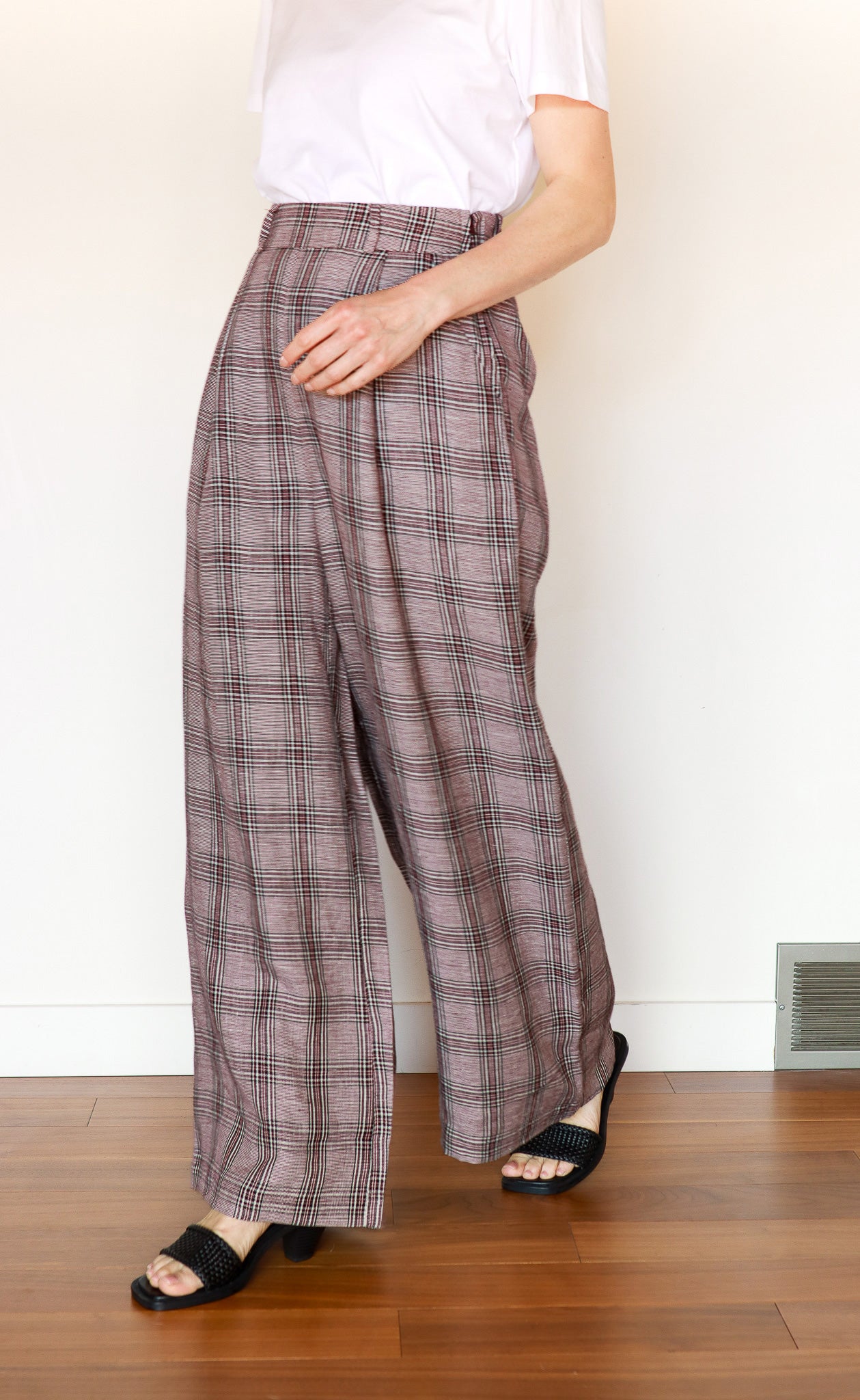 The Maximalist - Long Pants - Burgundy + Black Plaid