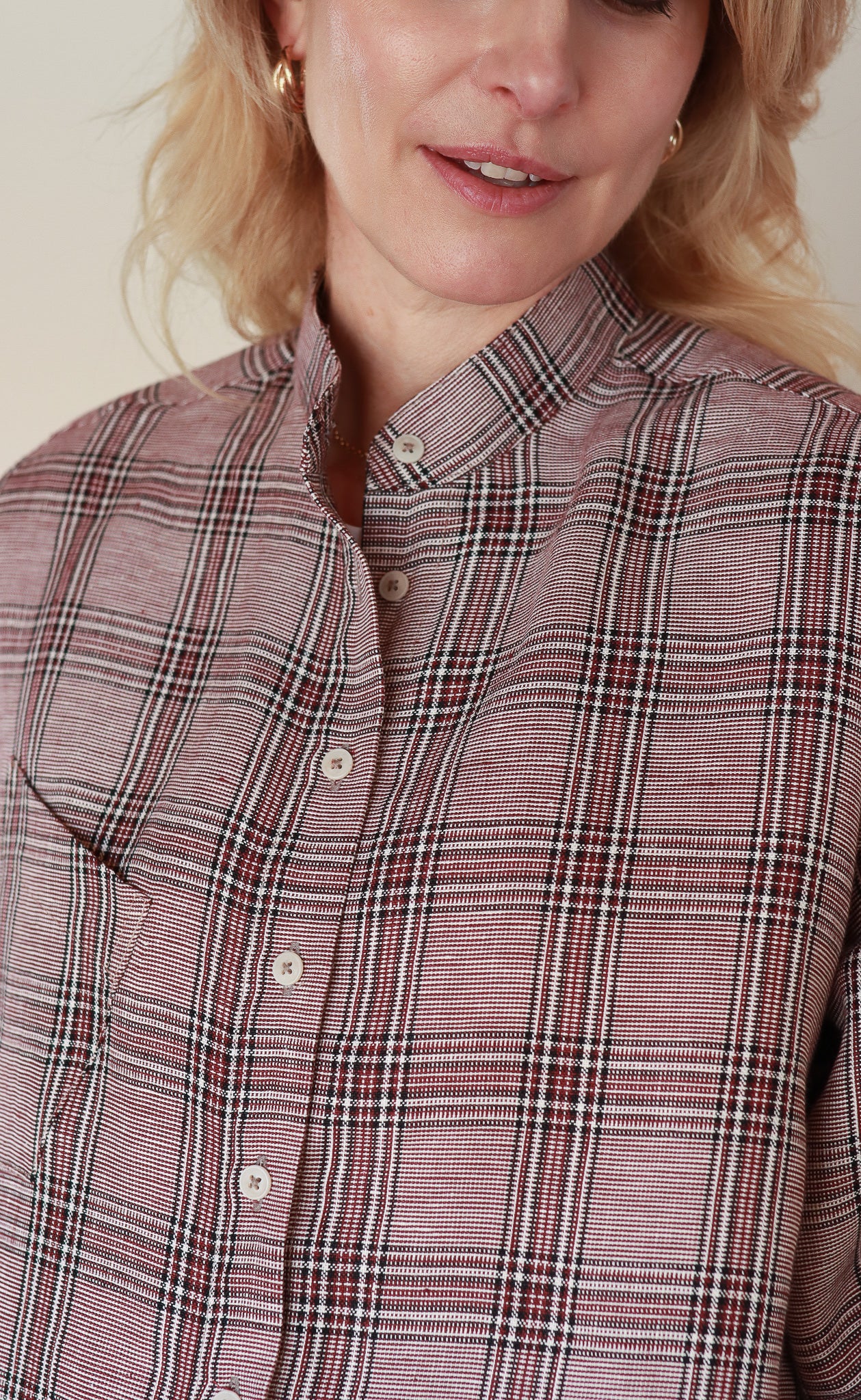 The Sommelière - Wayward Fit Tunic - Burgundy + Black Plaid