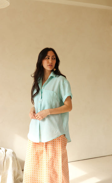 The Friend - Wayward Fit - Sea Mist 100% Linen