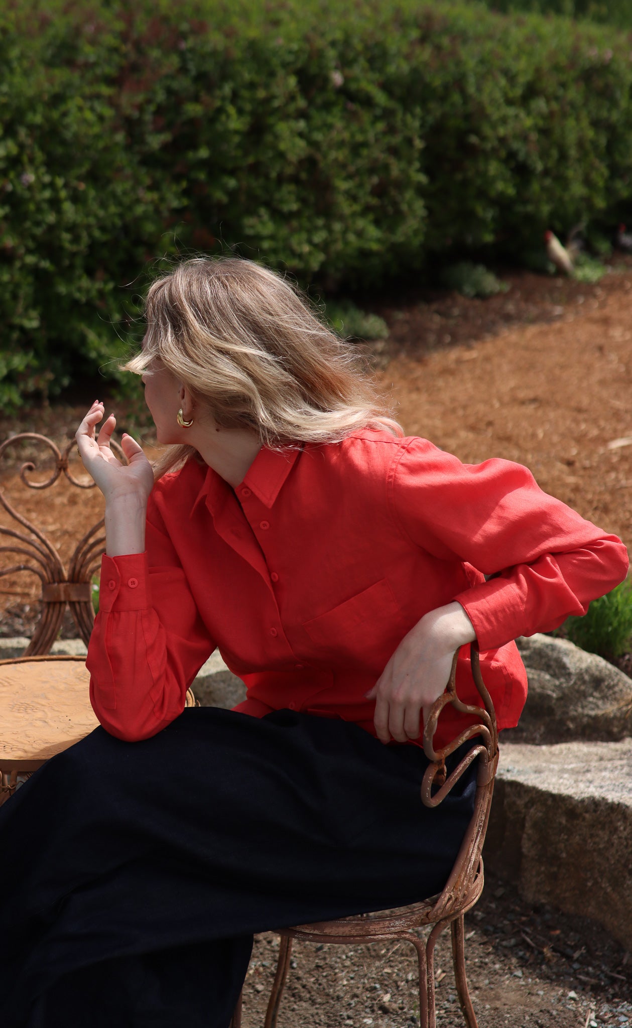 The Friend - Proper Fit - Tomato Red 100% Linen