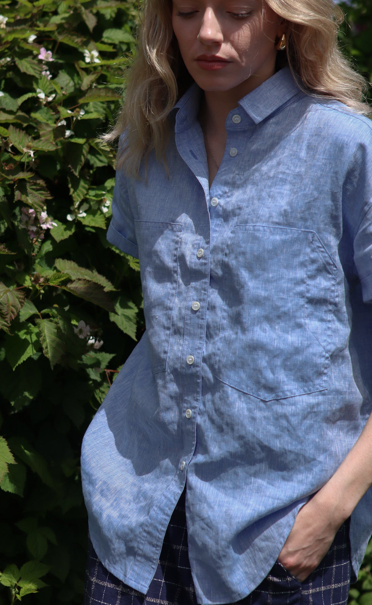 The Friend - Wayward Fit - Heather Indigo 100% Linen