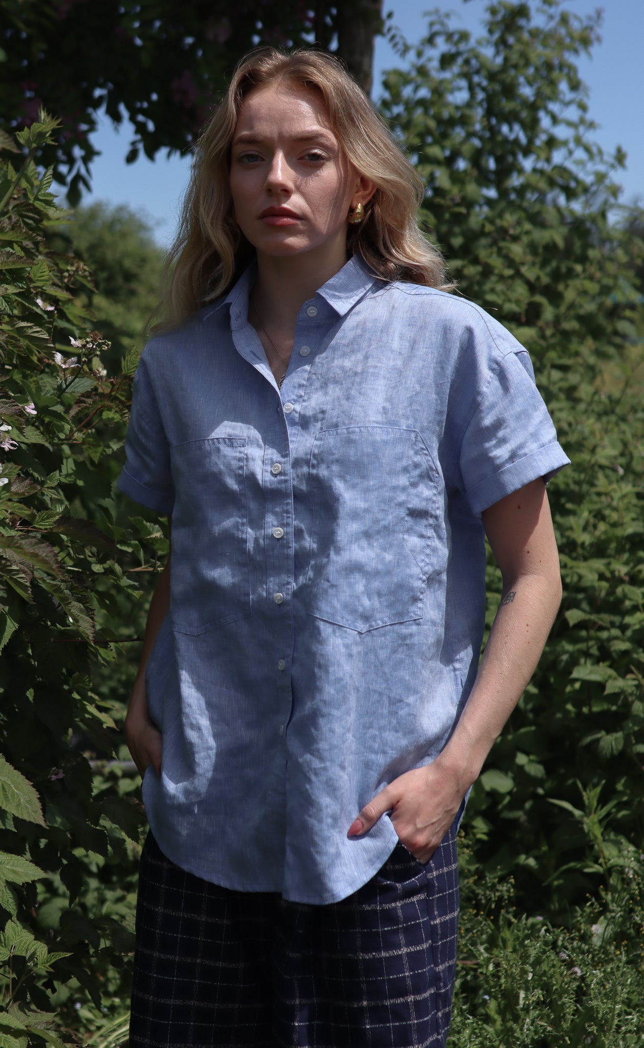 The Friend - Wayward Fit - Heather Indigo 100% Linen