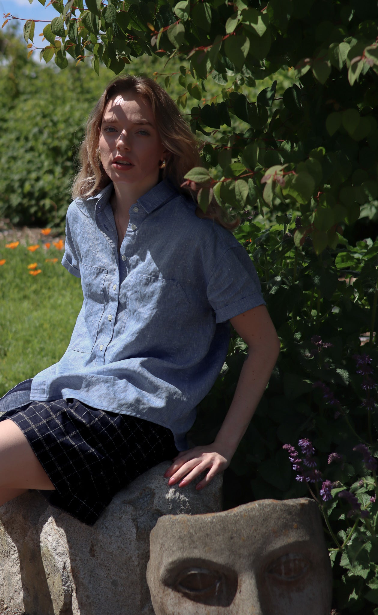 The Friend - Wayward Fit - Heather Indigo 100% Linen