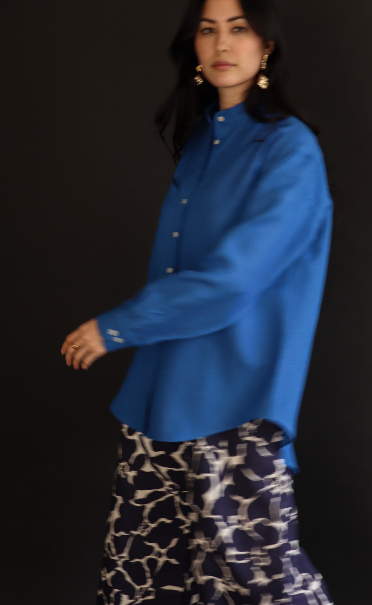 The Friend - Wayward Fit Tunic - Cobalt Blue 100% Linen