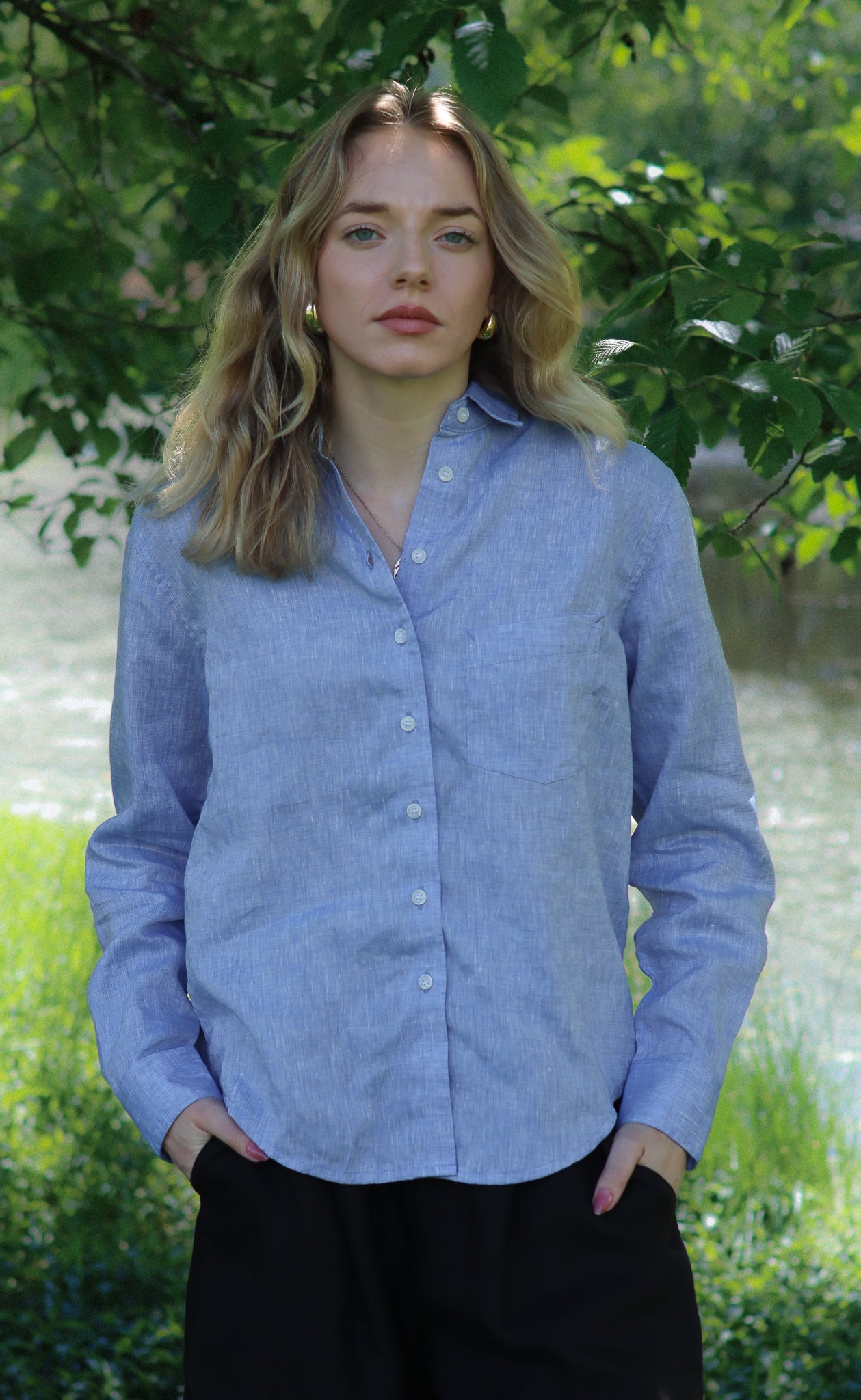 The Friend - Proper Fit - Heather Indigo 100% Linen