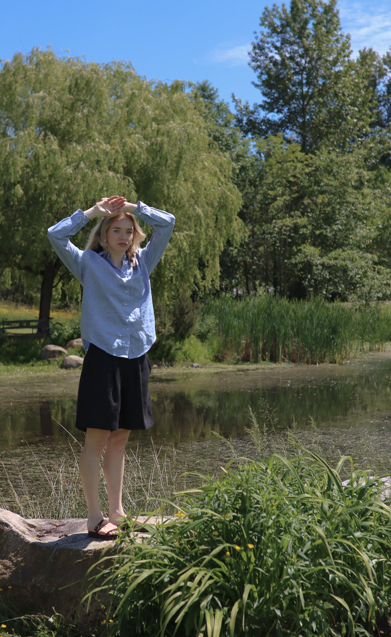 The Friend - Proper Fit - Heather Indigo 100% Linen