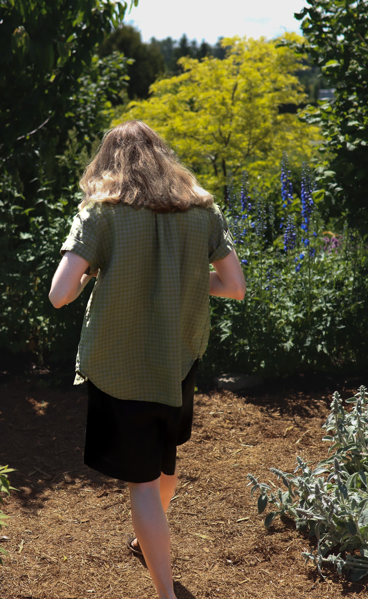 The Friend - Wayward Fit - Willow & Grey Check 100% Linen