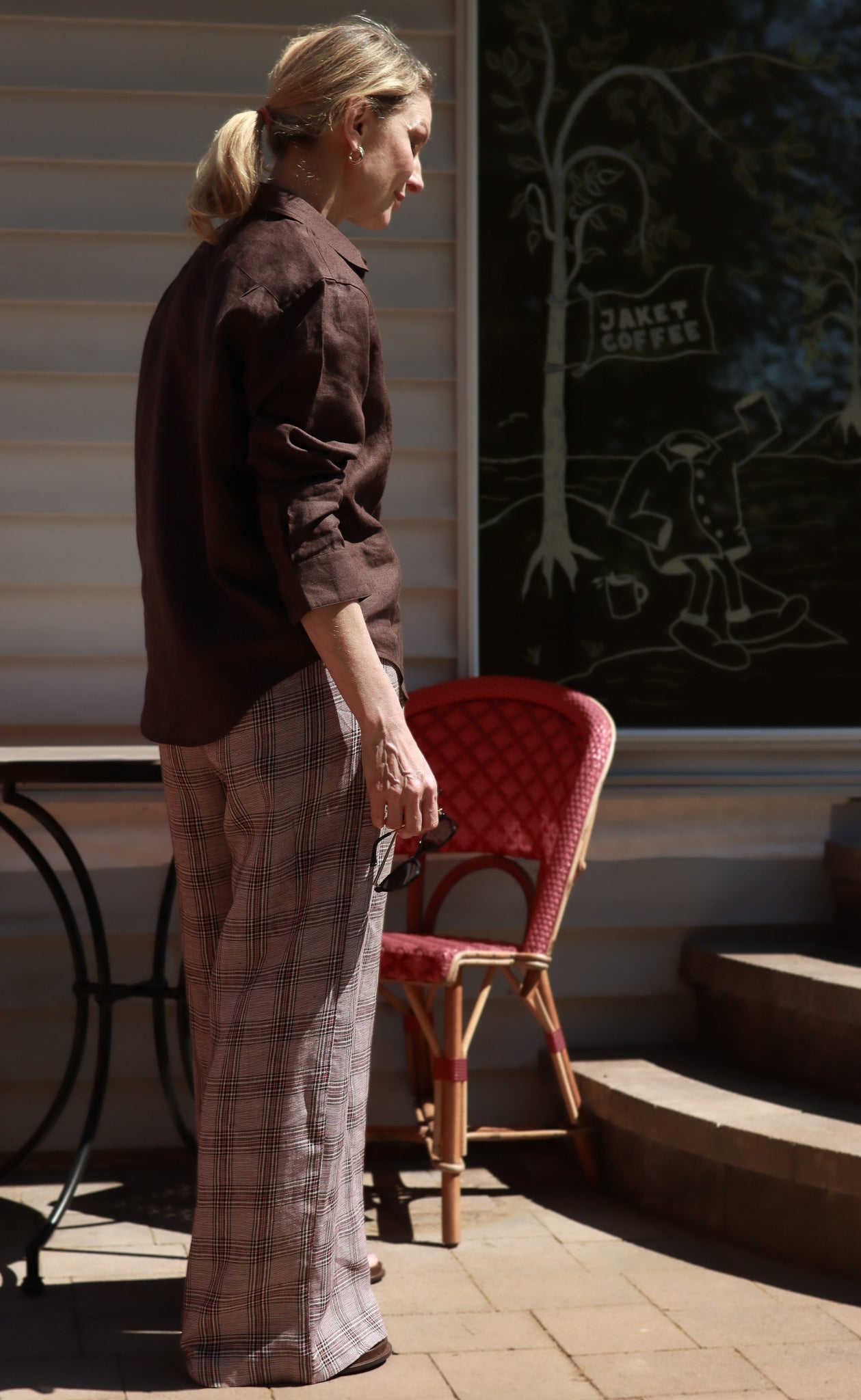 The Maximalist - Long Pants - Burgundy + Black Plaid