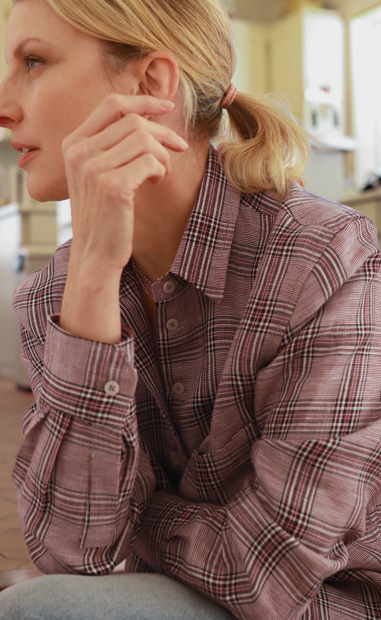 The Sommelière - Proper Fit - Burgundy + Black Plaid