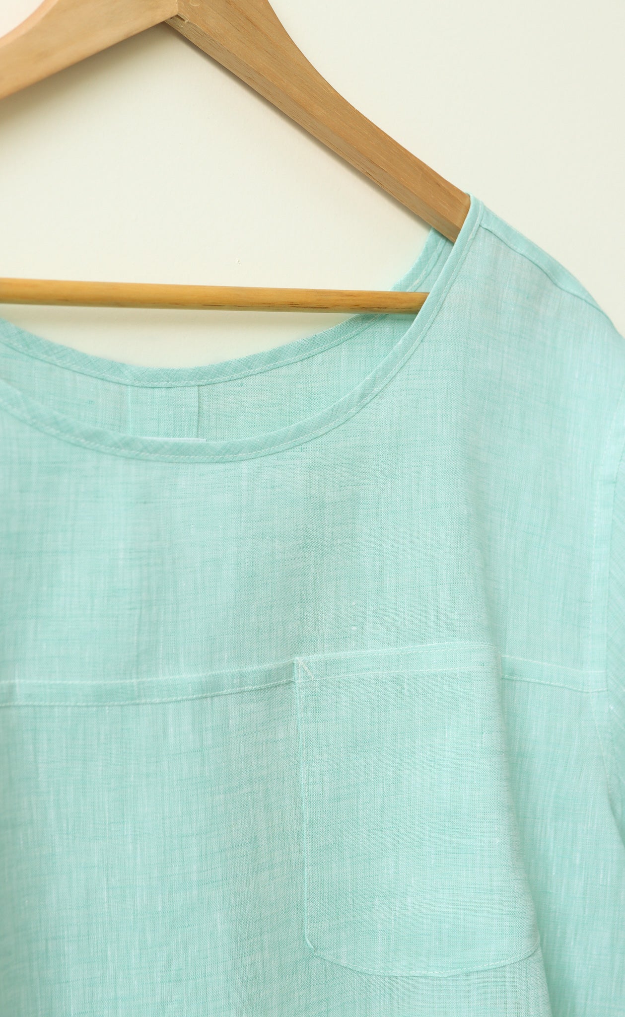 The Friend - Woven Tee - Sea Mist 100% Linen