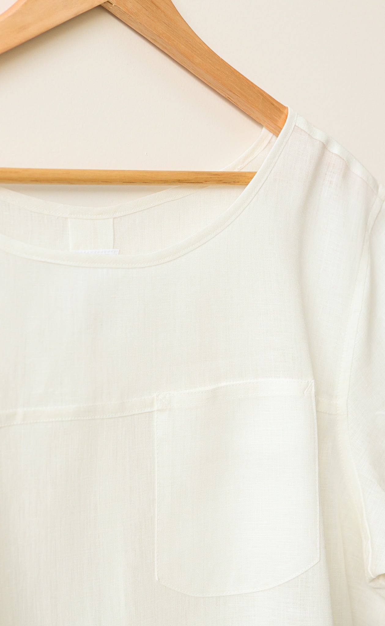 The Friend - Woven Tee - Cream 100% Linen