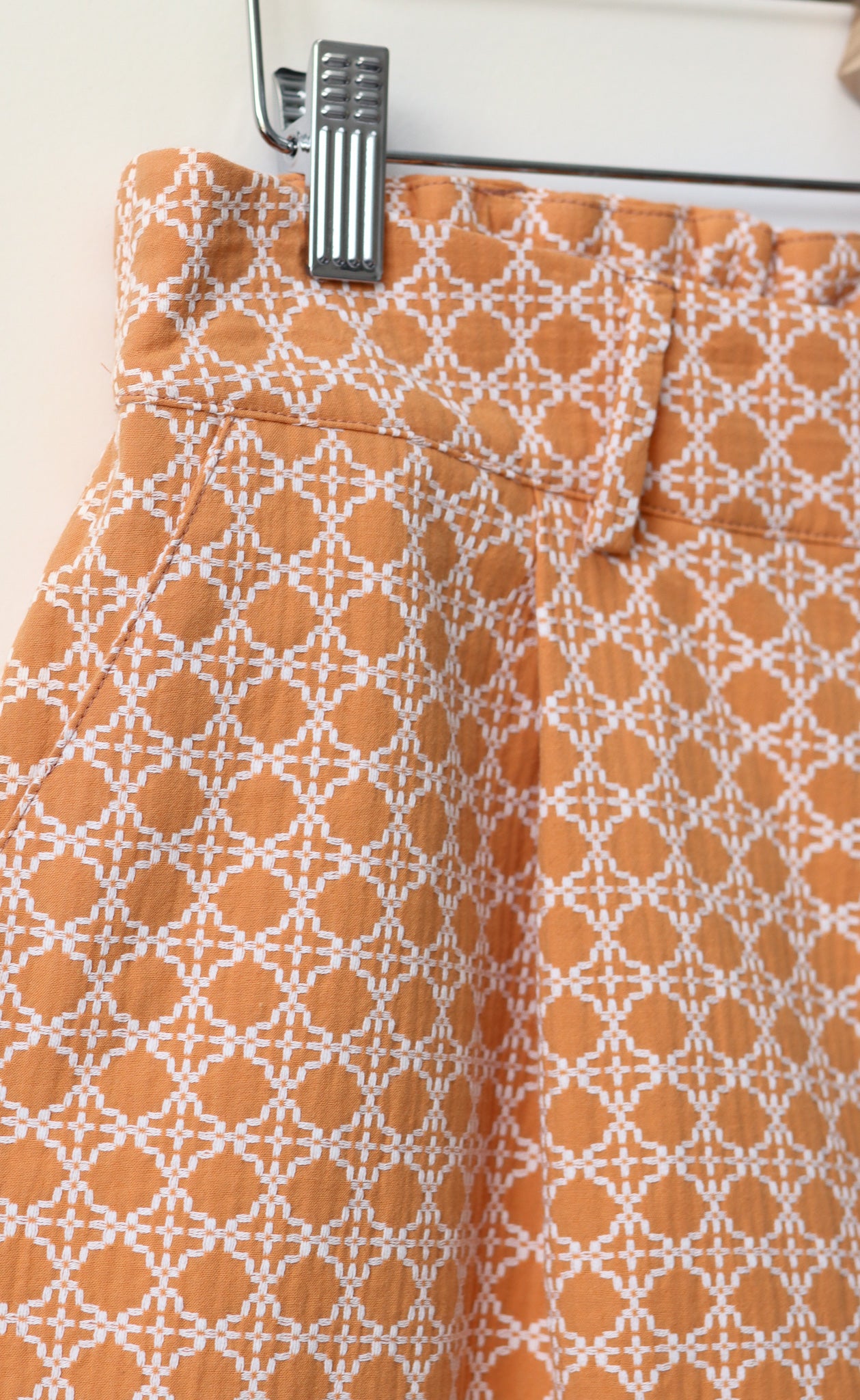 The Minimalist - Cropped Loose Pants - Ginger Cotton Jacquard