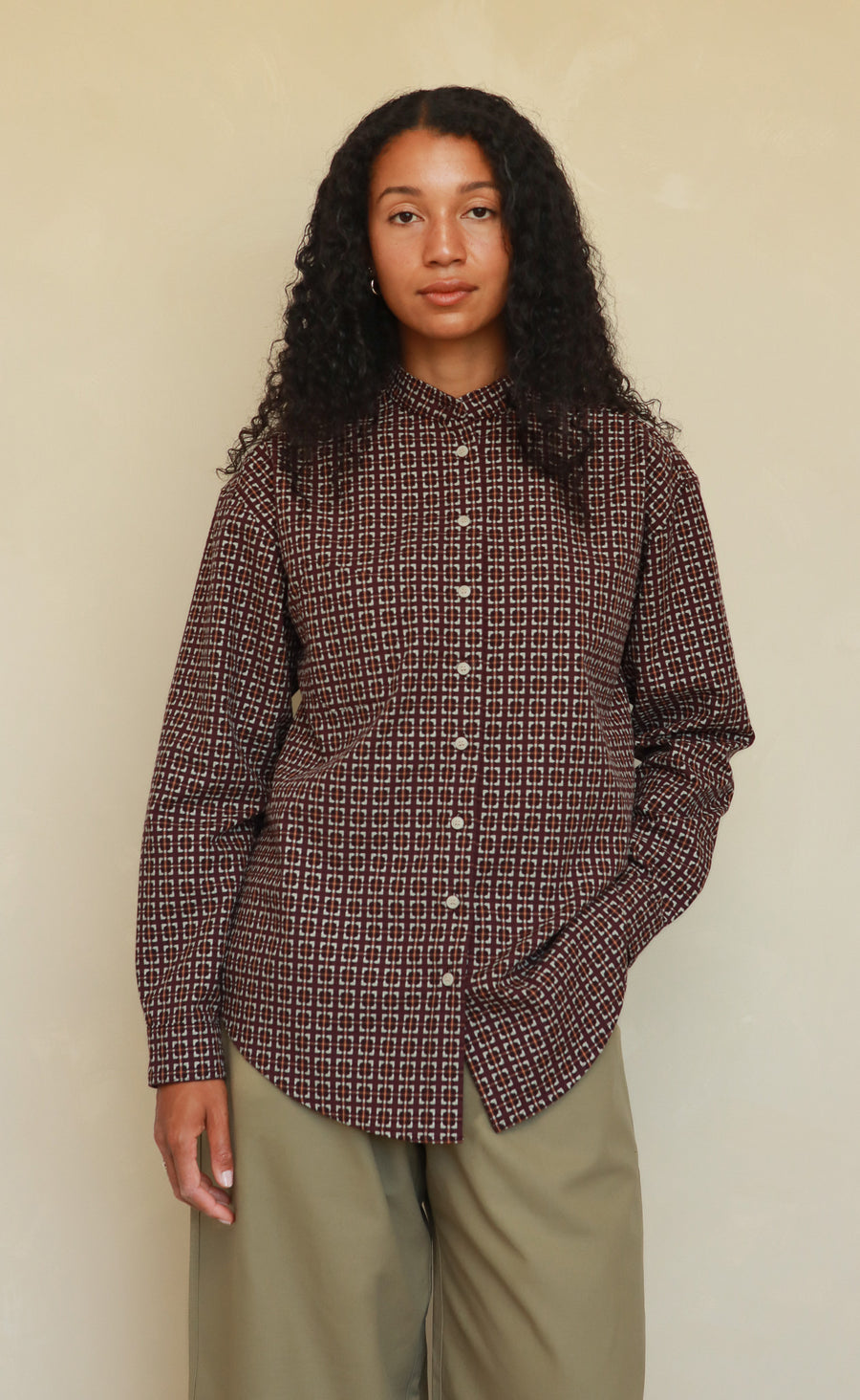 The Collector - Wayward Fit Tunic - Aubergine + Grey Jacquard