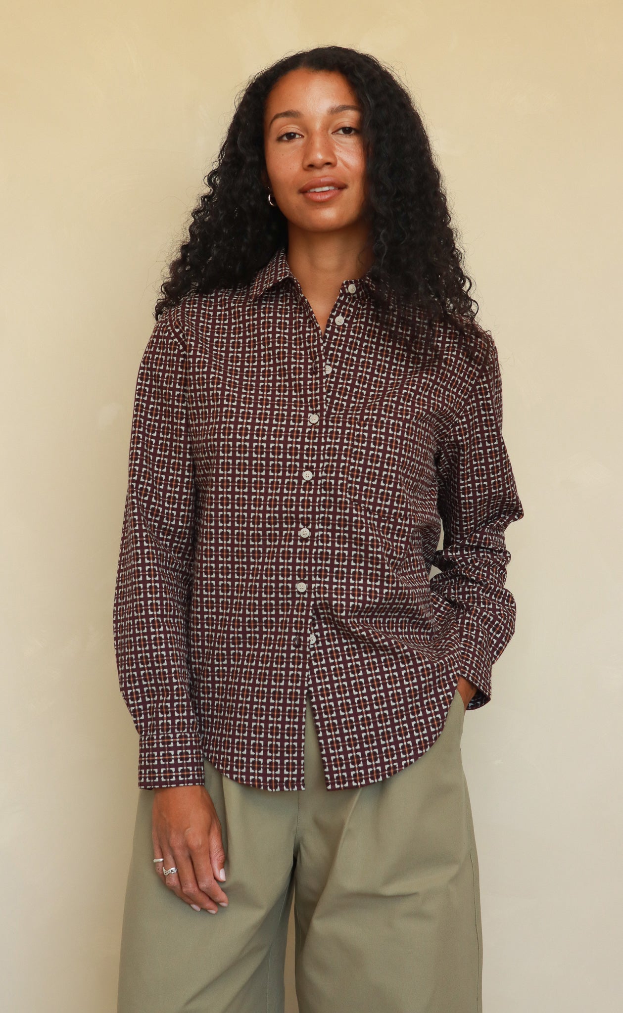 The Collector - Proper Fit - Aubergine + Grey Jacquard