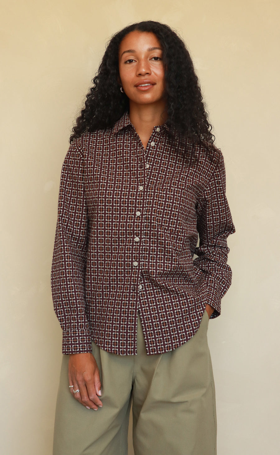 The Collector - Proper Fit - Aubergine + Grey Jacquard