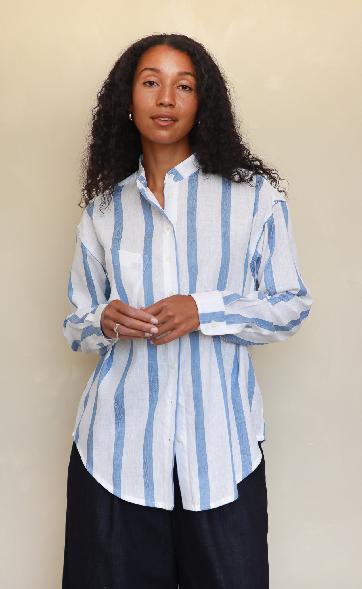 The Framer - Wayward Fit Tunic - Wide Twill Stripe