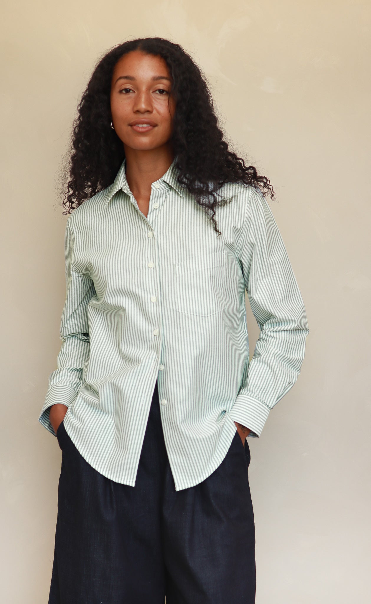 The Tailor - Proper Fit - Green & White Stripe