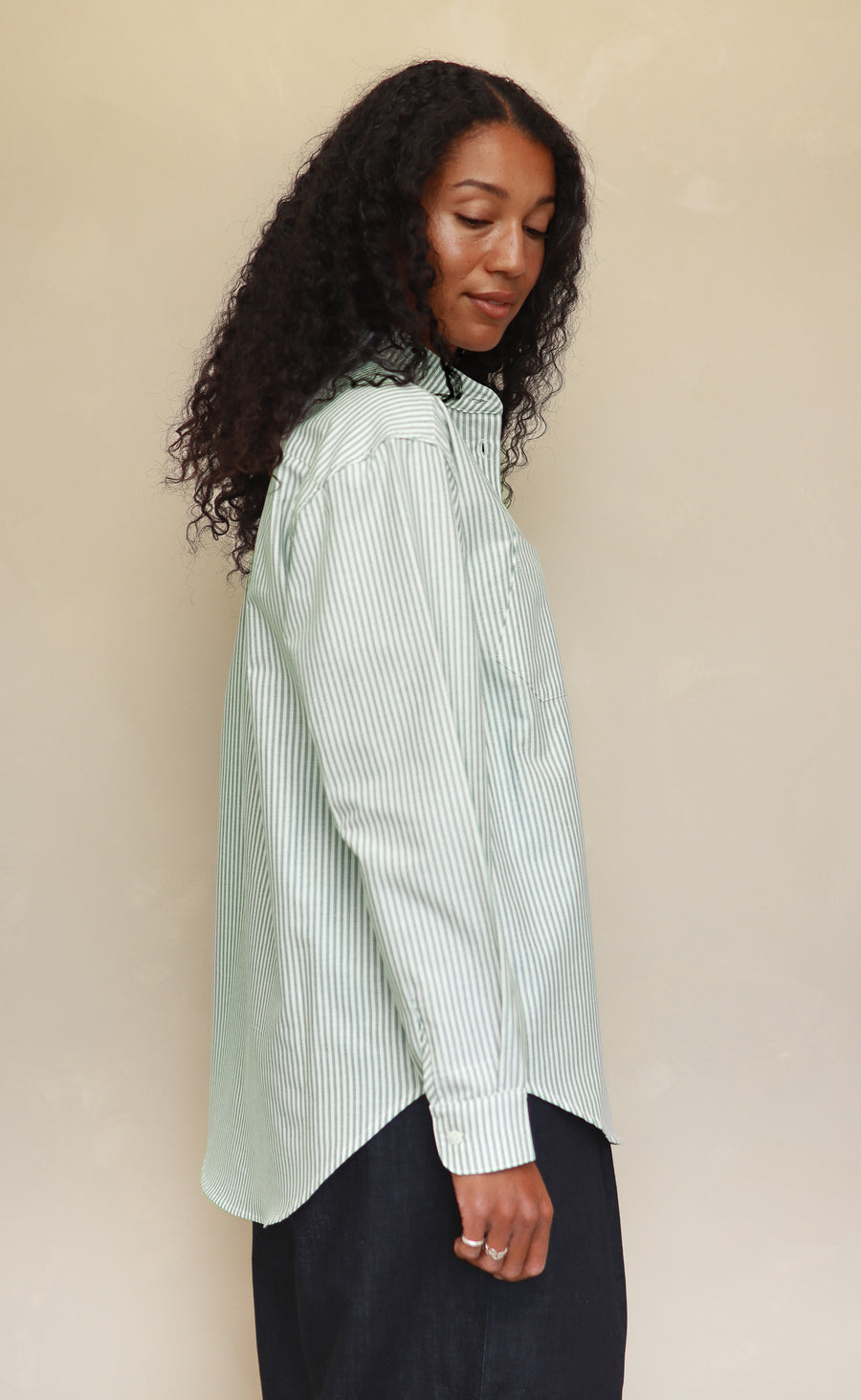 The Tailor - Wayward Fit Tunic - Green & White Stripe
