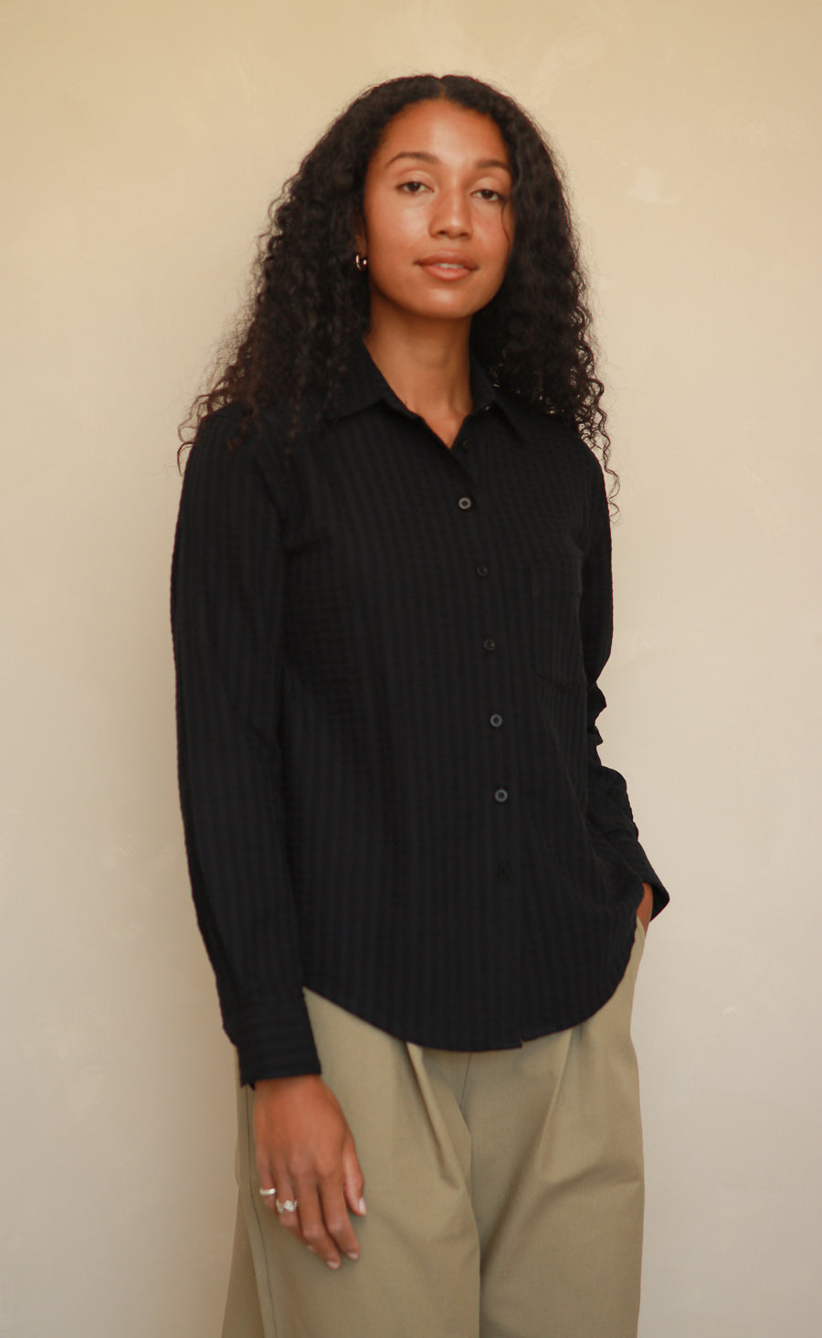 The Darling - Proper Fit - Black Textured Crepe