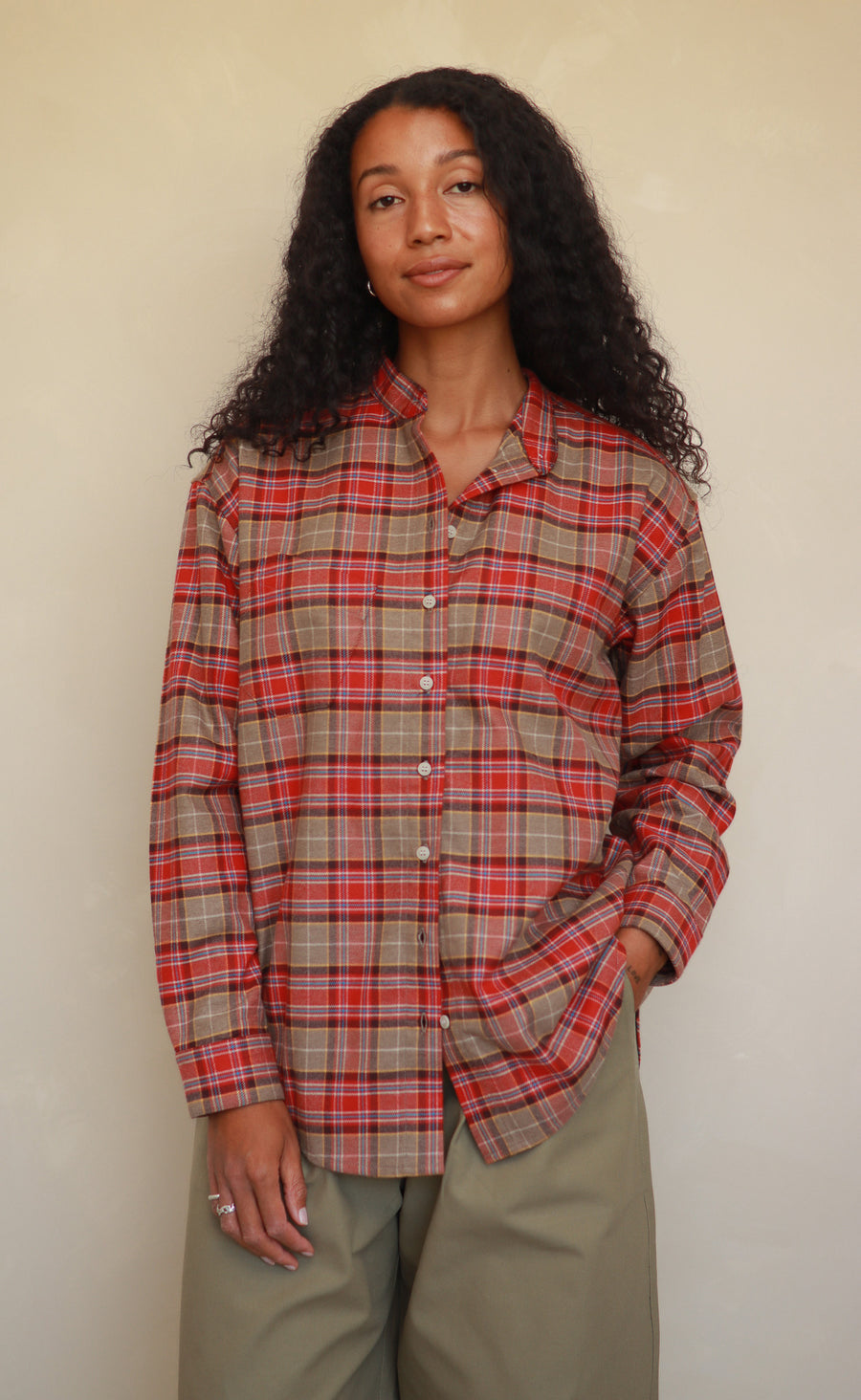 The Ember - Wayward Fit Tunic - Red + Beige Plaid