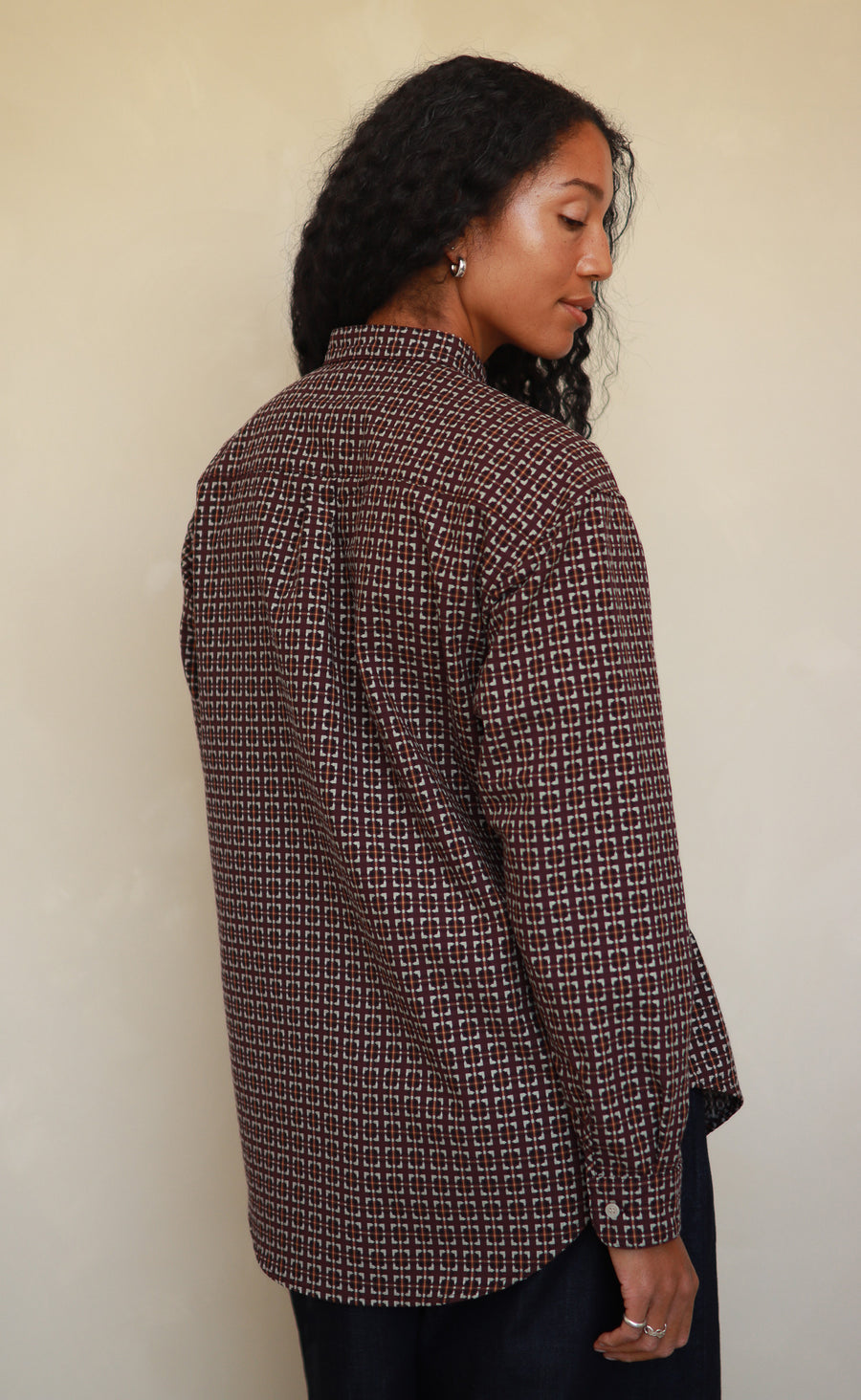 The Collector - Wayward Fit Tunic - Aubergine + Grey Jacquard
