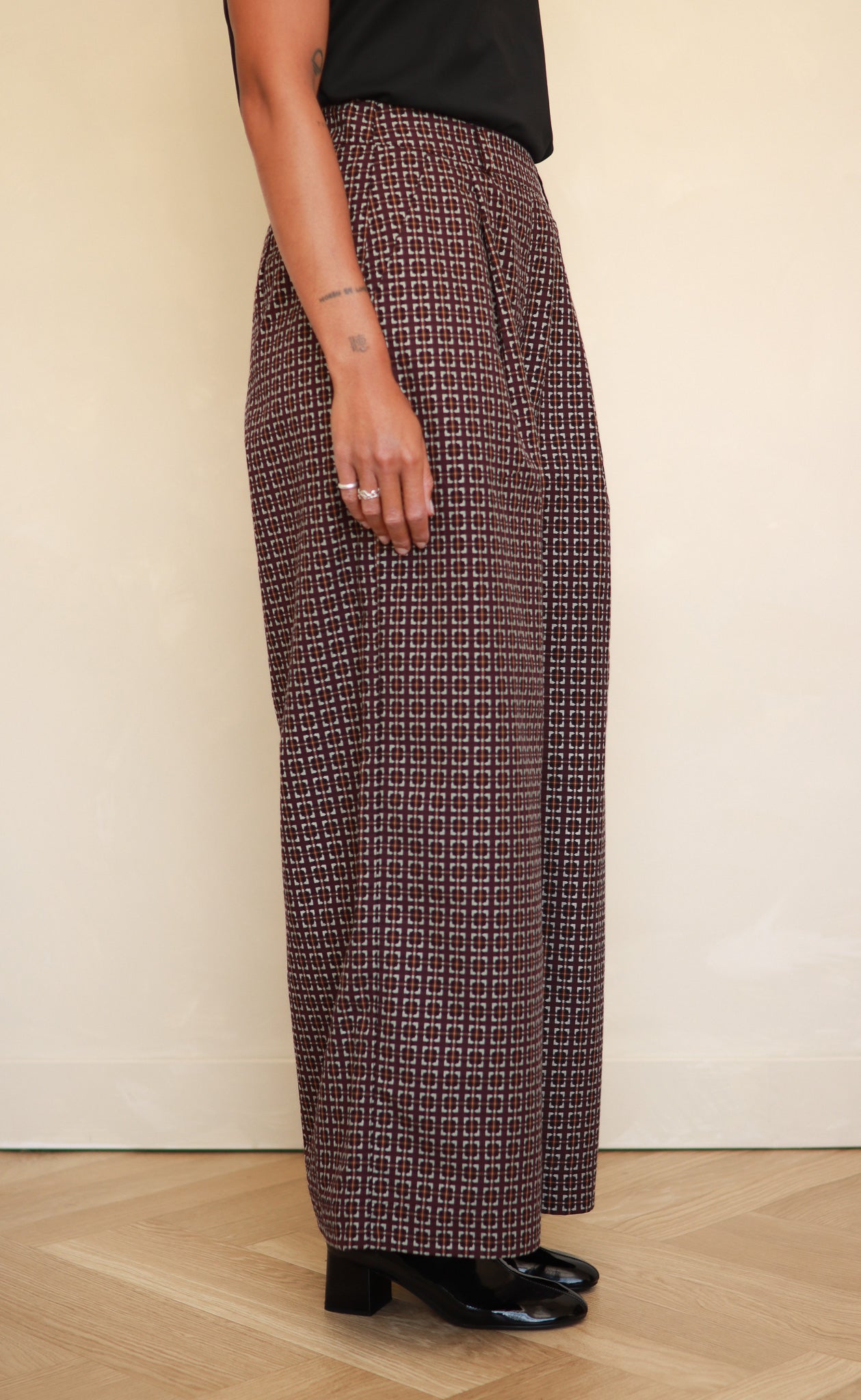 The Maximalist - Long Pants - Aubergine + Grey Jacquard