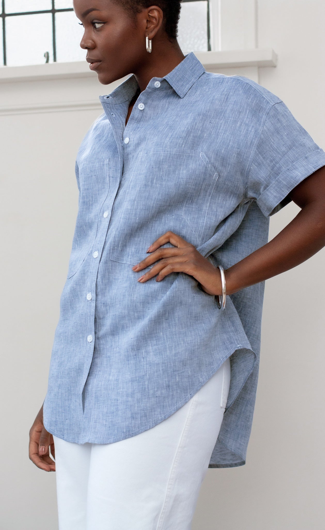 The Friend - Wayward Fit - Heather Indigo 100% Linen