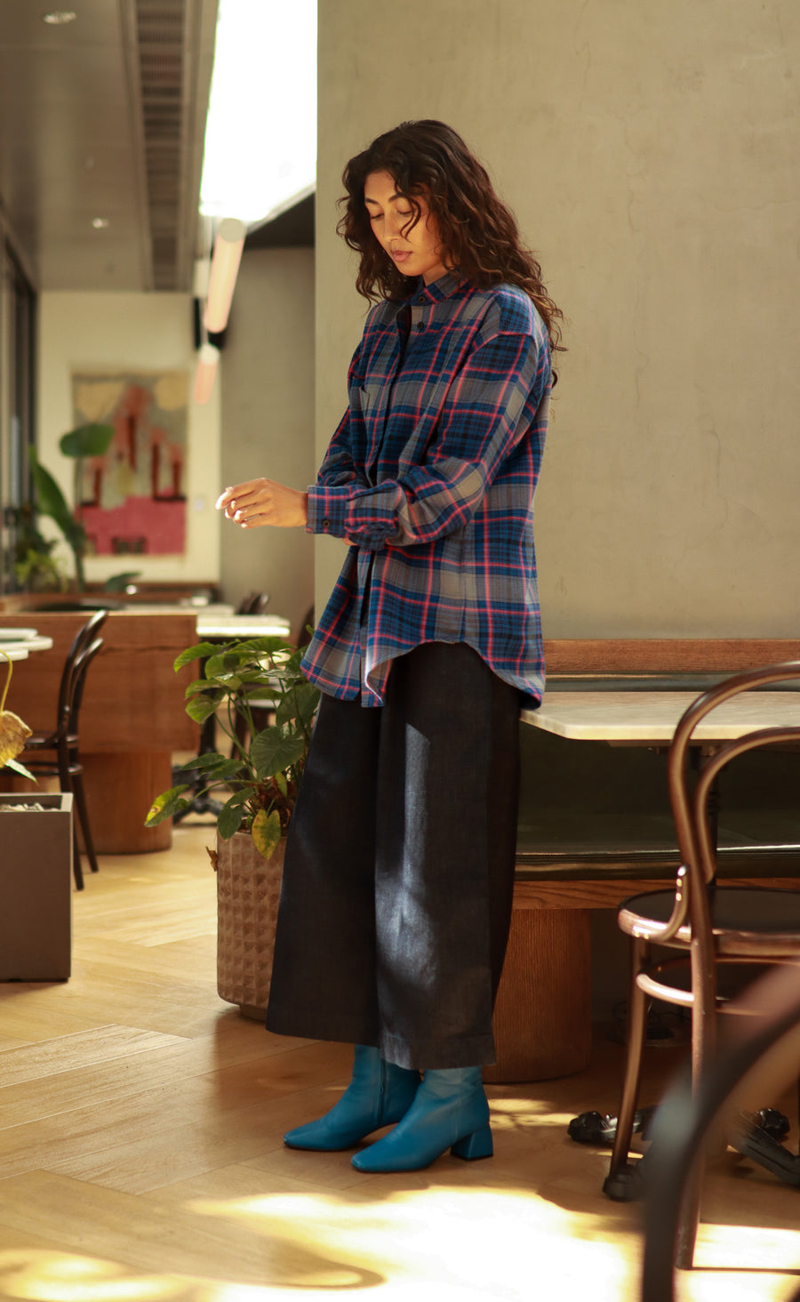 The Forger - Wayward Fit Tunic - Blue + Red Plaid